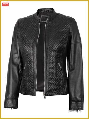 Genuine Lambskin Leather Cafe Racer Biker Jacket